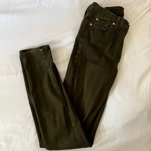 7 for all mankind dark green skinny jeans - 27